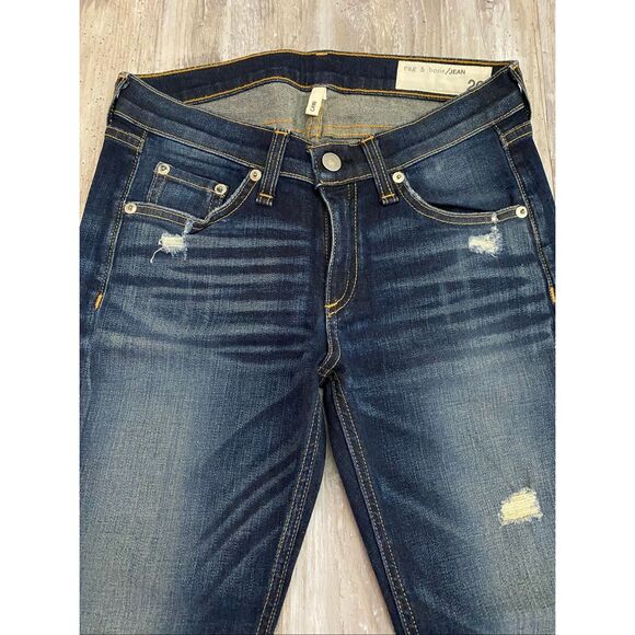 Rag & Bone Skinny Capri Jeans Distressed Mid Rise Stretch Women’s Sz 26 - Picture 3 of 7
